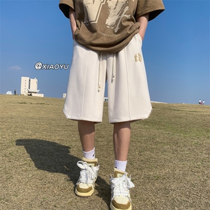 XZ616 夏季新款麂皮绒发泡字母休闲短裤五分裤 TY817 P45控55图片