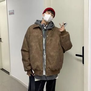 美拉德美式复古cleanfit外套男款春秋季猎装皮夹克短款垫肩机车服图片