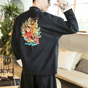 秋装风重工刺绣大码休闲牛仔夹克情侣复古外套潮 JK17/P155图片