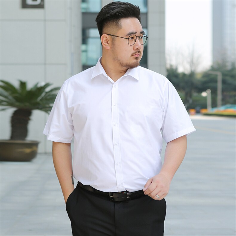 XS-8XL纯色男士衬衣加肥加大码男短袖衬衫无口袋工装衬衫1181,男装衬衫,星座802