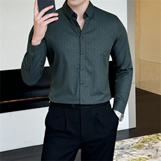 商务款长袖衬衫男韩版潮流纯色衬衣男士修身上班职业装偏小一码，男装衬衫，星座505-2（原电商A260-1)