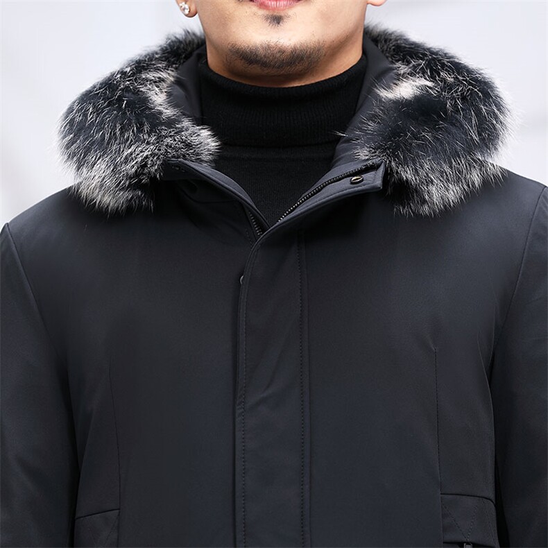 羽绒服中年男士商务休闲狐狸毛领羽绒服羽绒服外套KCN7777-5-P375,男装羽绒服,电商B212（原钱塘6029）