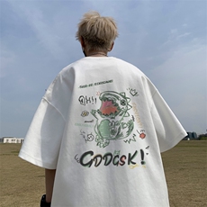 已注册/夏季外景潮牌创意情侣短袖T恤男宽松体恤打底衫DT5108/P25，男装T恤，电商B316