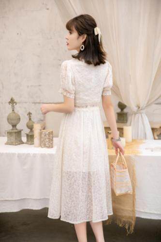 现货夏季新款蕾丝连衣裙，女装连衣裙，依美依缘