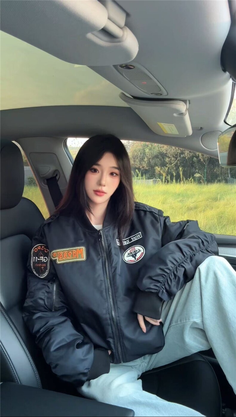 潮牌美式机车风男女教练飞行员夹克外套百搭刺绣棒球棉服L01批85,男装夹克,星座307A