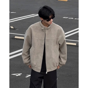 （扎染pu）复古立领皮夹克宽松百搭外套J2599-特P58图片