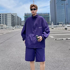 套装男士韩版潮流痞子帅气夏季防晒衣2026新款ins五分裤W5828-P57，男装防晒衣，星座412-2