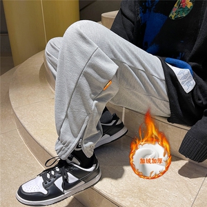 主推加绒！华夫格加绒宽松束脚休闲长裤B377-KN208-P55-限68图片