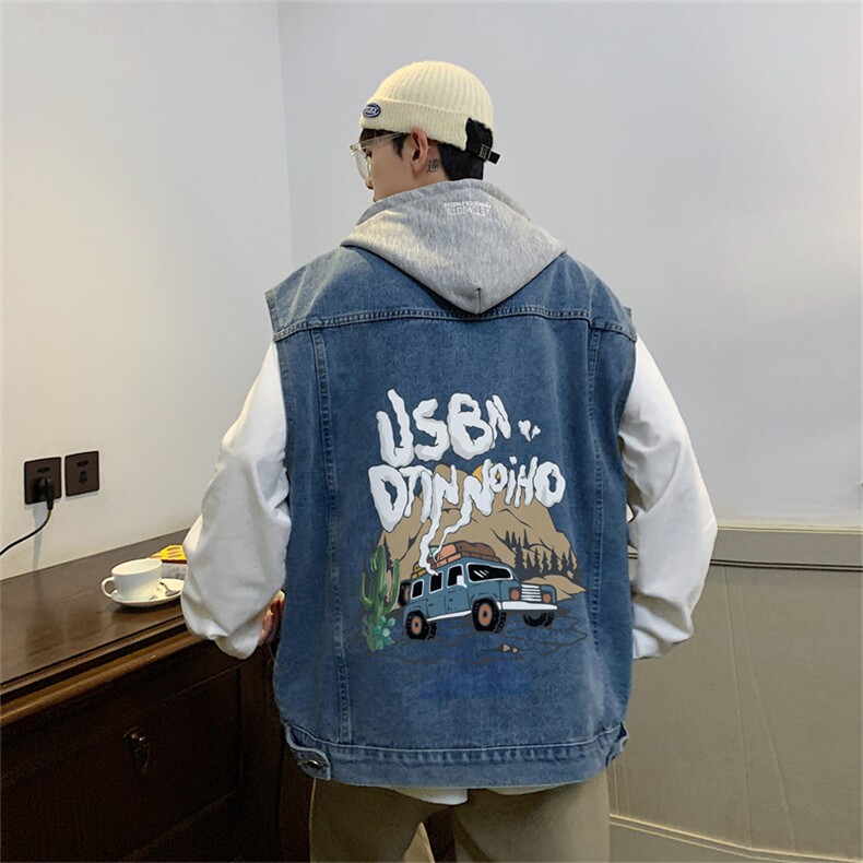 牛仔马甲男高级感痞帅青少年休闲秋款高街宽松工装马甲MJ128-P68,男装背心/马甲,星座1103-3