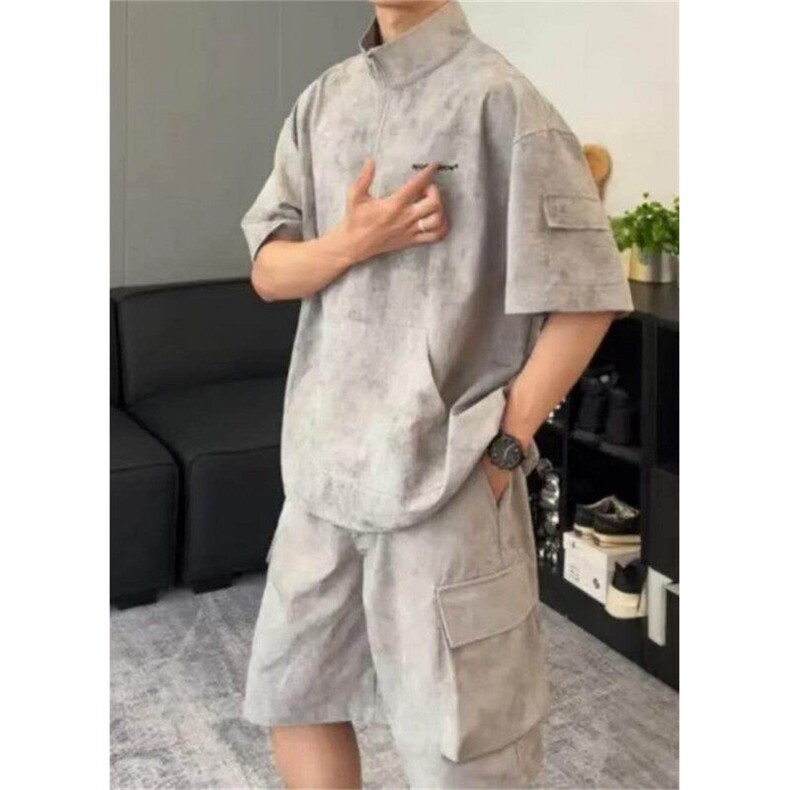 清爽套装，抖音得物现货，可送样，网图-A061-AA01170-特P60,男装休闲套装,电商A061