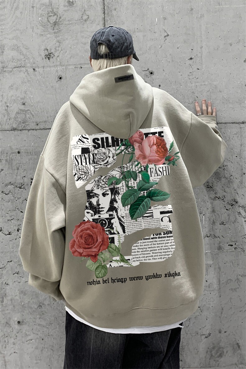 供抖音丶重磅高品棉350克排扣连帽玫瑰卫衣LW6107-特p58控78,男装卫衣,星座508（原C305）