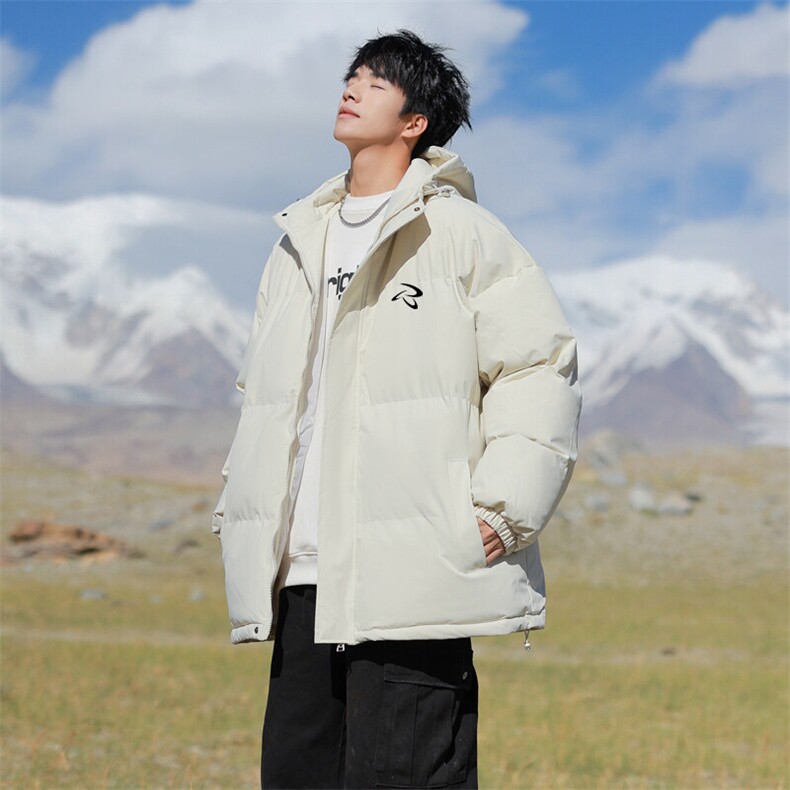 现货抖音得物可供视频三防加厚羽绒连帽棉衣外套面包棉服85528，男装棉衣，电商A486