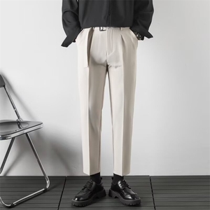 抖音品质秋款男西裤坠感小脚九分裤大码送腰带28-38 hk83 P45图片