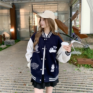 现货棒球服外套女2026春秋新款小个子超火休闲洋气减龄短款图片
