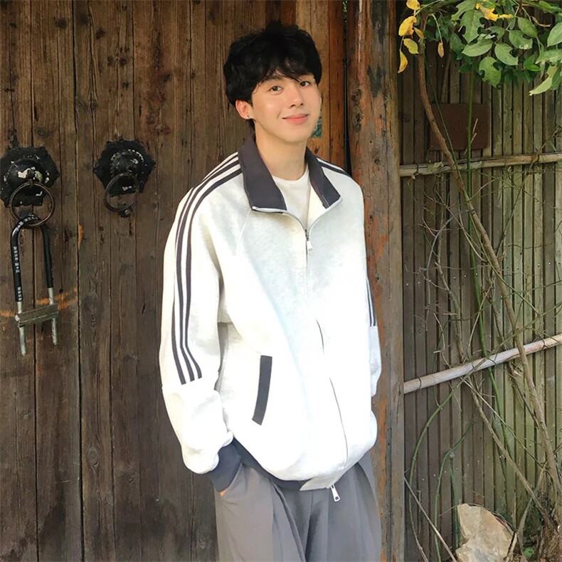 抖音得物高品质美式高街重磅结构设计拼接织带立领卫衣外套CM42，男装卫衣，电商A486