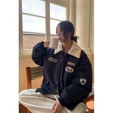 韩版摇粒绒棉服女2025冬装保暖棉衣夹克厚外套N8015-P85网图，男装夹克，电商B245