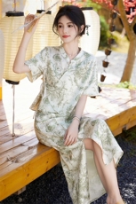 新中式气质套裙2024年夏季新款时尚轻盈两件套9908，女装套装/套裙，罗得堡