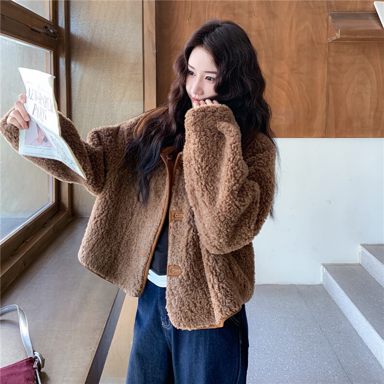 现货主推两面穿2025冬季新款显瘦皮毛一体外套女1507-P185K278,女装毛呢外套,欣美人