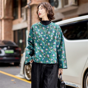 水衣源2668款新中式短款提花轻款早春羽绒服女图片