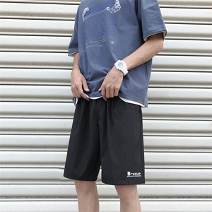 宽松百搭运动五分裤港风印花男士短裤潮牌休闲裤子男DK507特批17图片