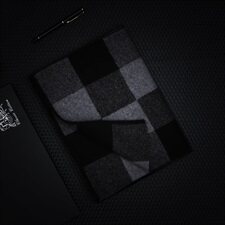 H1042冬季韩版加厚保暖复古格子羊毛围脖商务礼盒装羊绒围巾，围巾手套帽子，星座510A-1
