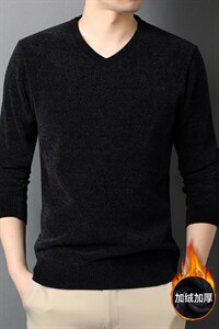 G-YH019v领加厚针织衫保暖毛衣加绒男士冬季打底P59图片