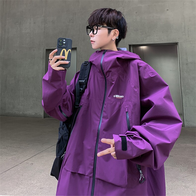 A695-P60美式户外机能夹克冲锋衣男士春秋潮牌ins宽松连帽外套,男装夹克,星座512-6
