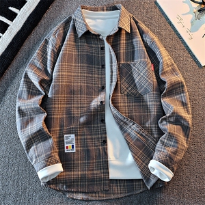 9901-P26元 主推格子潮流百搭个性彩标设计时尚休闲男款衬衫图片
