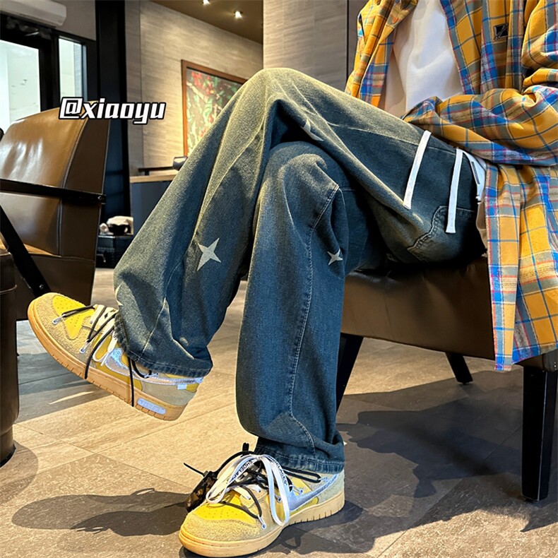 XZ616春季新款设计感星星牛仔裤休闲长裤TY2412P55控68,男装牛仔裤,星座512A（原616）