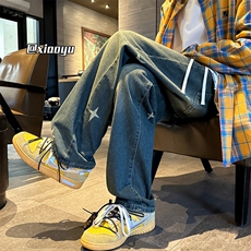 XZ616春季新款设计感星星牛仔裤休闲长裤TY2412P55控68，男装牛仔裤，星座512A（原616）