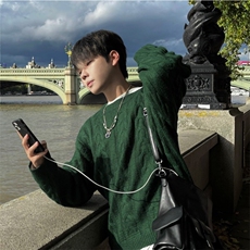 816B-MY021-P68两色韩风ins简约慵懒纯色麻花毛衣cleanfit，男装针织衫/毛衣，星座816B