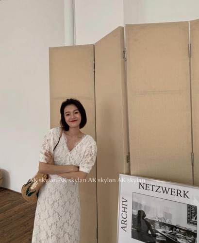 夏季蕾丝连衣裙，女装连衣裙，AKSKYLAN(6F)