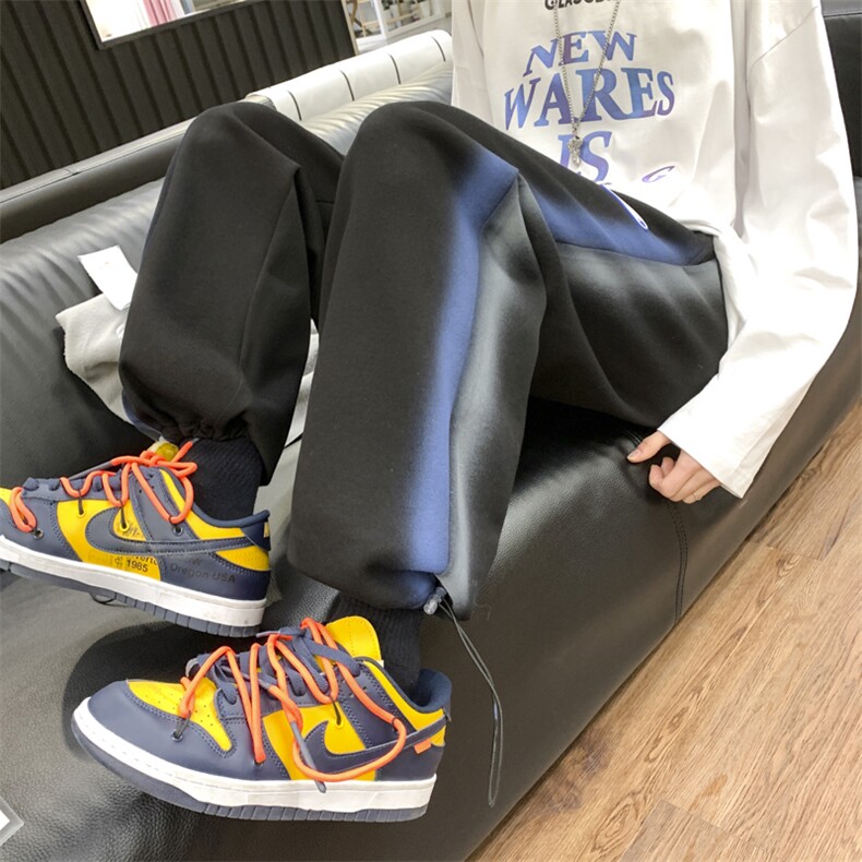 2024春新款元素撞色喷绘宽松抽绳束脚休闲运动裤KZ09-P48控68,男装休闲裤,星座914-3