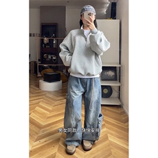 半拉链立领卫衣男款秋季外套美式螺纹拼接重磅套头衫WYX03，女装短外套，星座516A