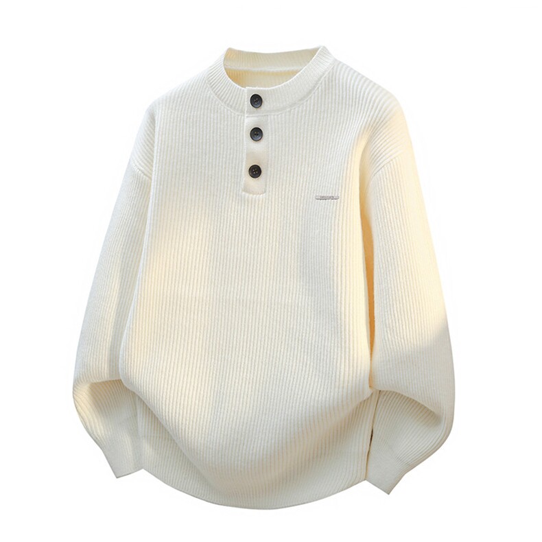 25621-特P60秋季时尚圆领套头毛衣男针织衫纯色外套宽松打底衫，男装针织衫/毛衣，电商D310B