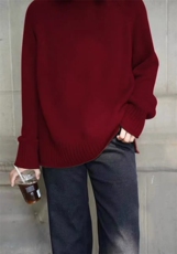 2025年秋季针织套头单件长袖圆领时尚百搭通勤，女装针织衫/毛衣，半城羊绒