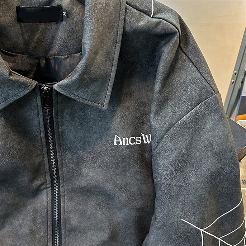美式潮牌牛仔长袖衬衫男春秋季宽松百搭外套JK08549-P75,男装夹克,星座308B-1