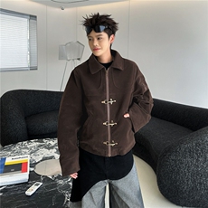 秋款男女夹克衫平绒加厚大口袋金属扣风大口袋外套JK8575P82，男装夹克，星座1013-1