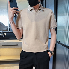 主推款V领简约品质翻领短袖T恤Polo衫T0272-特P45控78，男装T恤，电商D342
