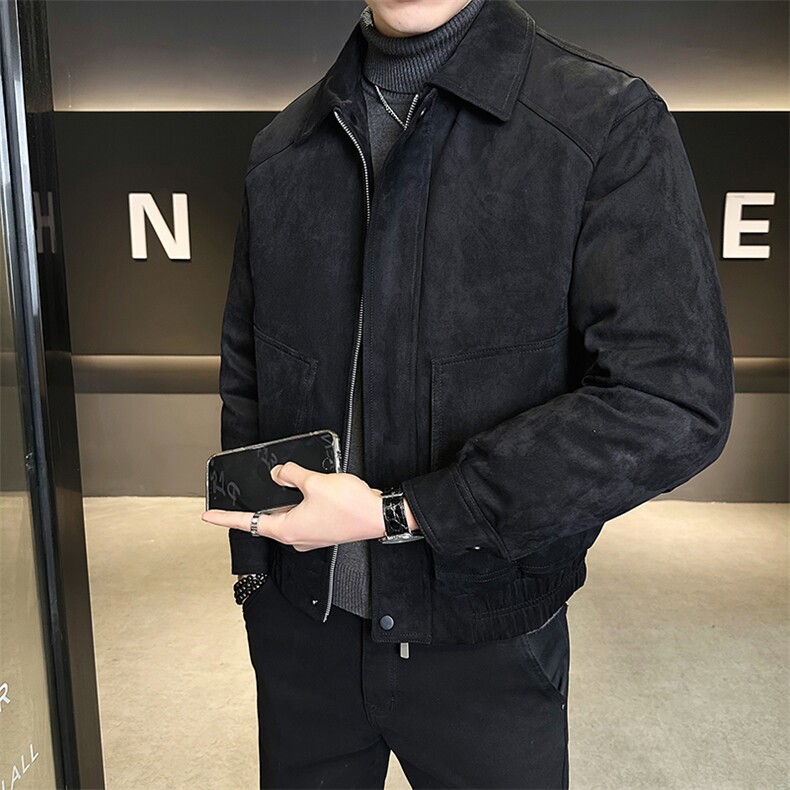 标50绒男士翻领麂皮绒羽绒服休闲外套8126-P235(控券后318)，男装羽绒服，电商B328