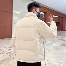 90白鸭绒羽绒服男冬季轻薄保暖外套日系纯色立领，男装羽绒服，星座201-2