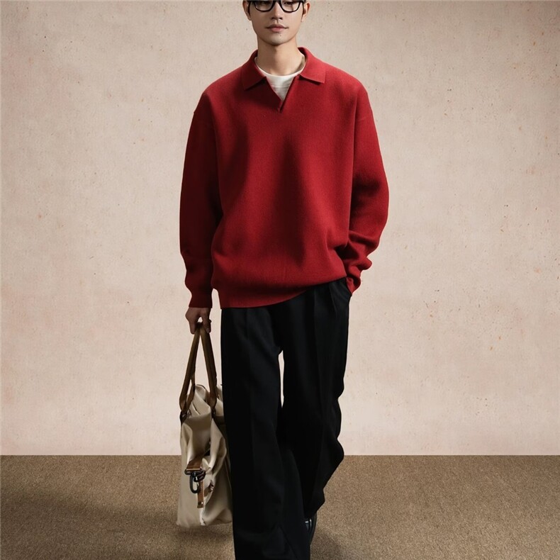 红韩纯棉POLO衫透气吸汗男长袖翻领T恤中年男女休闲送爸爸保罗衫,男装T恤,星座715-4