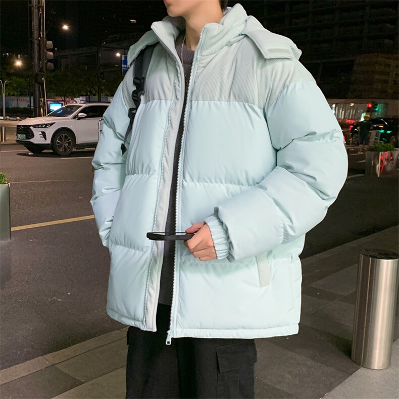 棉服撞色拼接灯芯绒外套男生冬季棉衣情侣装棉袄子M810-P85,男装棉衣,星座308B-2