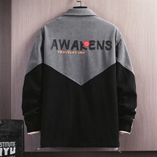 秋季新款学生立领拼接大码港风夹克外套休闲运动套装男TZD13P130图片