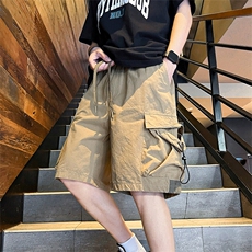 X2065-TP40控58夏季美式工装裤五分裤2026男宽松休闲大口袋短裤，男装牛仔裤，电商A102