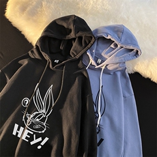 WY2179-P35加绒款-P40纯棉连帽卫衣男大码运动帽衫宽松薄外套男，男装卫衣，电商A040
