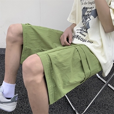 港风纳米皱工装运动冰丝休闲裤高街五分裤宽松直通短裤DK206P40，男装休闲裤，星座1204-3