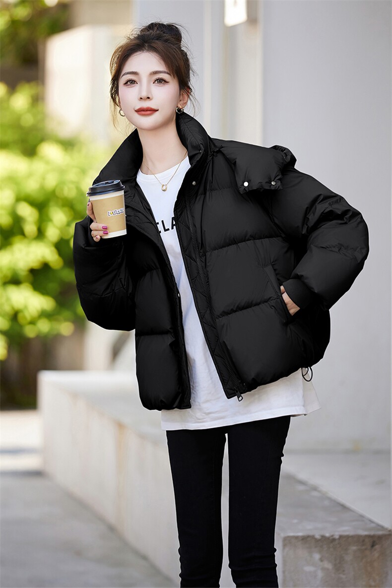短款羽绒服女装2025冬季新款时尚白鸭绒面包服韩版宽松小个子外套,女装羽绒服,关键词