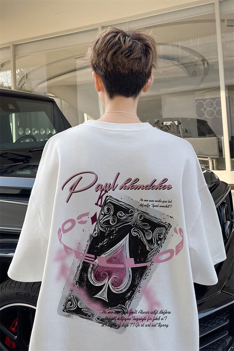 图案已注册夏季重磅日系青年短袖T恤男潮宽松半袖体恤衫D074/P25,男装T恤,电商B209