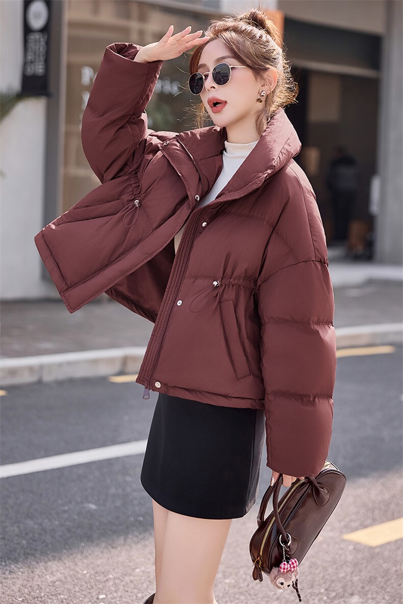 羽绒服女短款宽松大码2024新款冬季时尚高端小个子设计感保暖外套,女装羽绒服,千千佰惠